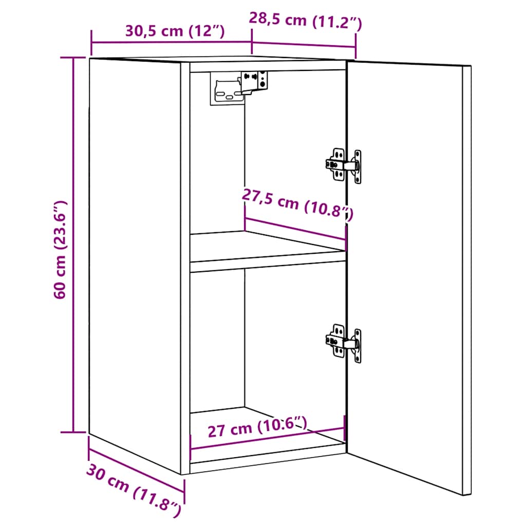 TV stolky 2 ks bílé 30,5x30x60 cm kompozitní dřevo - obrázek 15