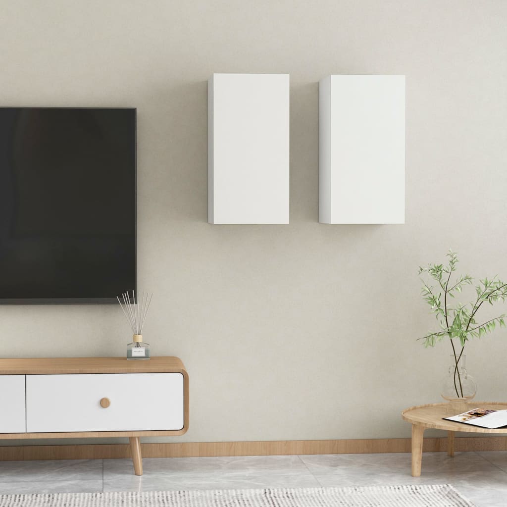 TV omarica 2 kosa bela 30,5x30x60 cm iverna plošča