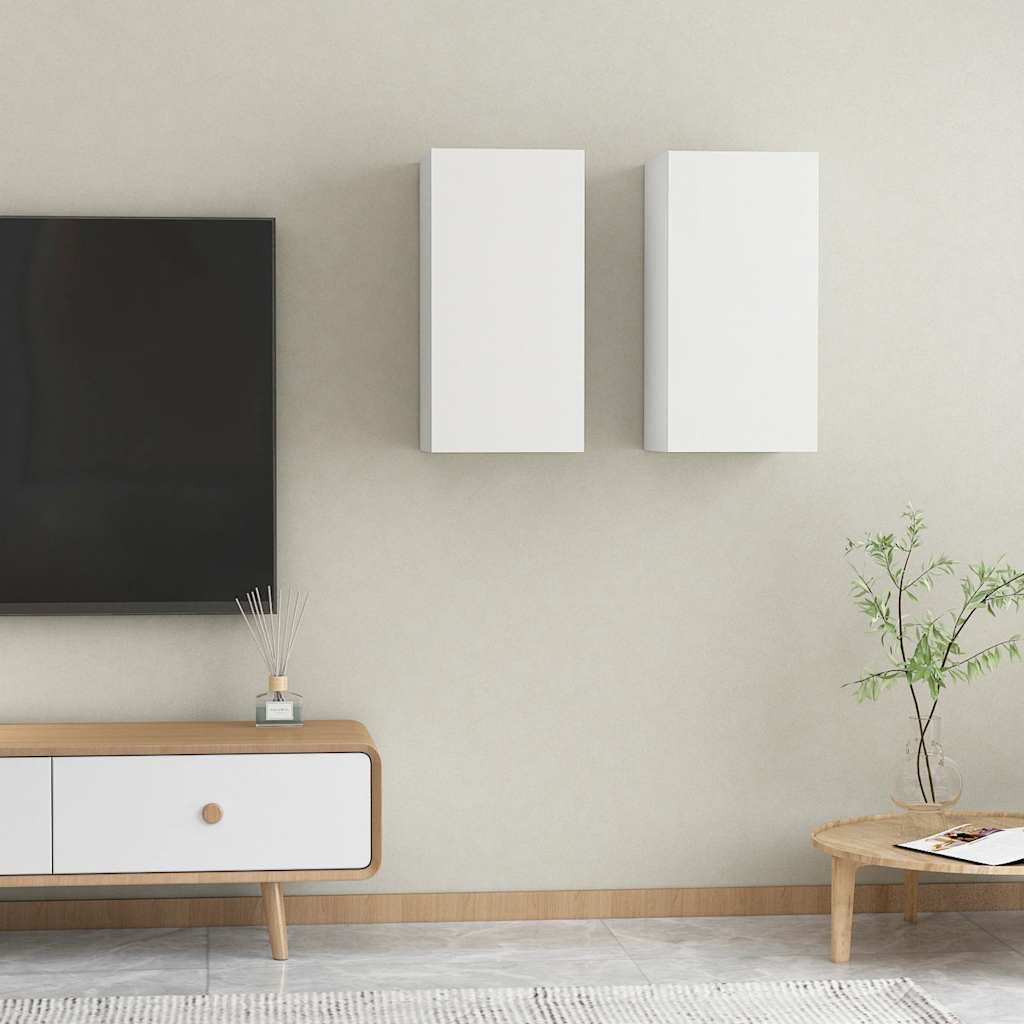 vidaXL Szafki pod TV, 2 szt., biae, 30,5x30x60 cm