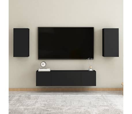 vidaXL Meuble TV Noir 30,5x30x60 cm Bois d&rsquo;ing&eacute;nierie
