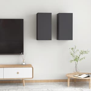 TV stolky 2 ks šedé 30,5x30x60 cm kompozitní dřevo - obrázek 3