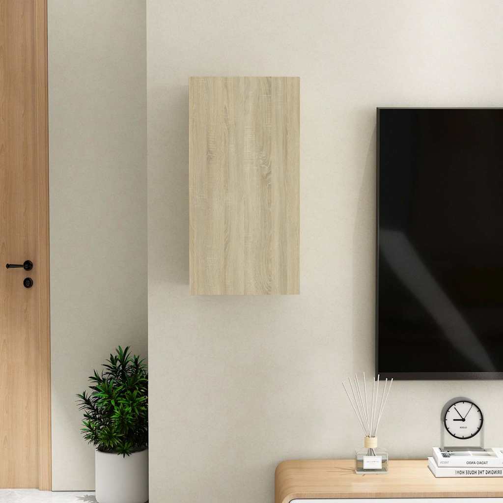 vidaXL Tv-meubel 30,5x30x60 cm bewerkt hout sonoma eikenkleurig afbeelding