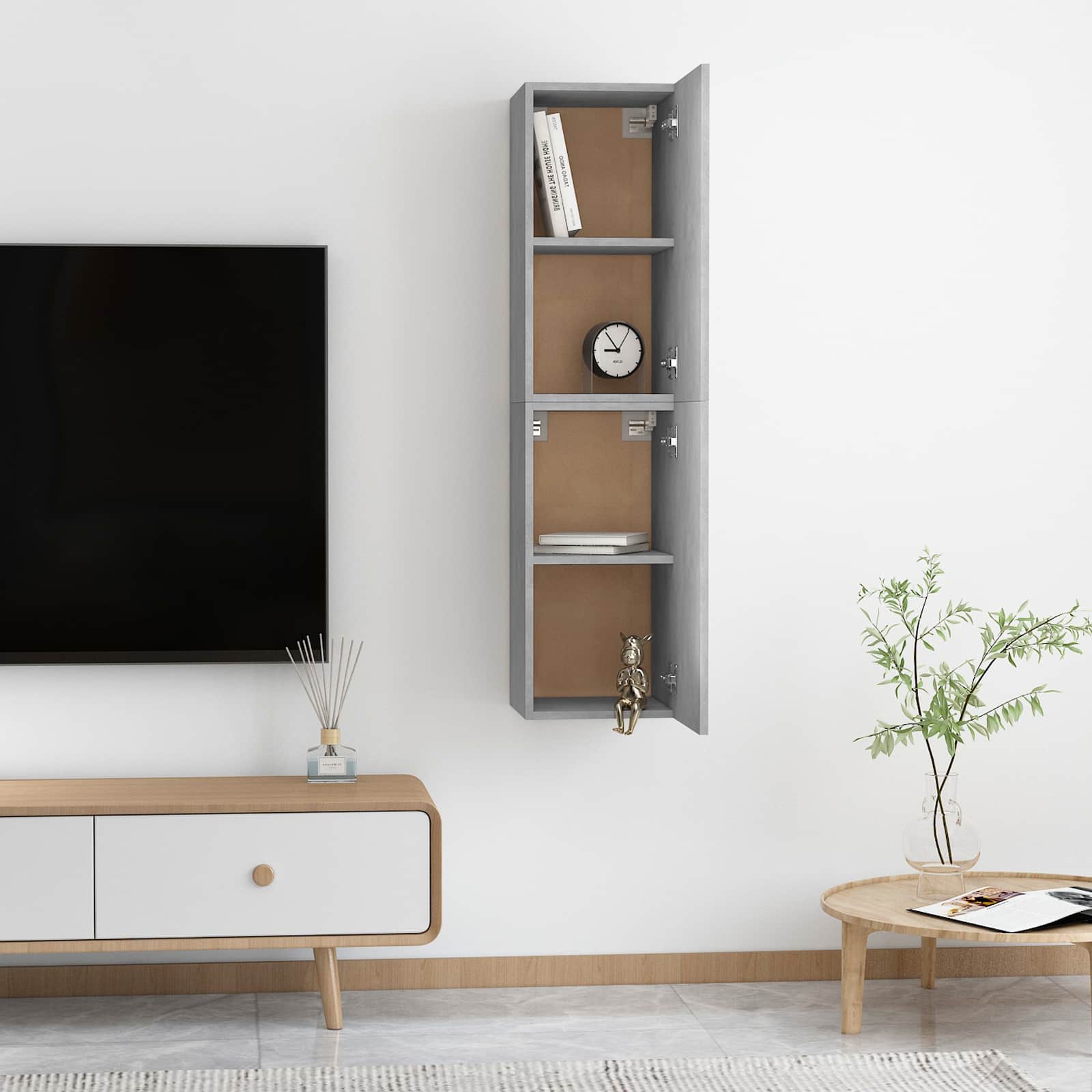 vidaXL | Szafka na Telewizor na �cian� | 2 pcs Betonowy szary