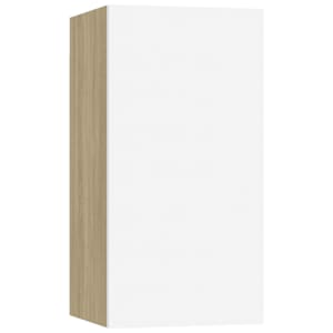 TV stolky 2 ks bílé a dub sonoma 30,5x30x60 cm kompozitní dřevo - obrázek 2