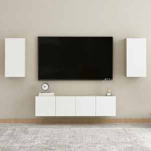 TV stolky 2 ks bílé a dub sonoma 30,5x30x60 cm kompozitní dřevo - obrázek 4