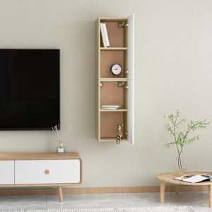 TV stolky 2 ks bílé a dub sonoma 30,5x30x60 cm kompozitní dřevo - obrázek 5
