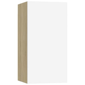 TV stolky 2 ks bílé a dub sonoma 30,5x30x60 cm kompozitní dřevo - obrázek 8