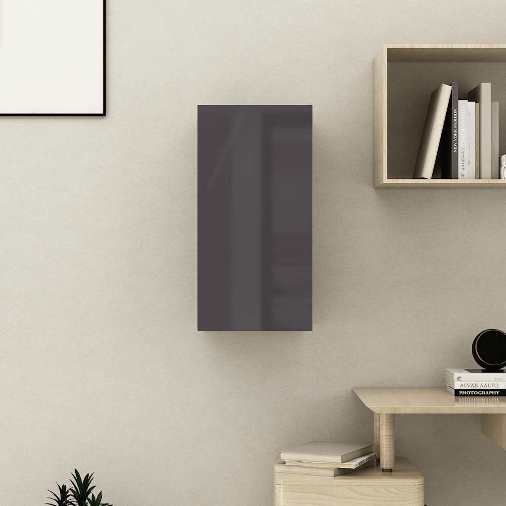 

vidaXL Tv-meubel 30,5x30x60 cm spaanplaat hoogglans grijs