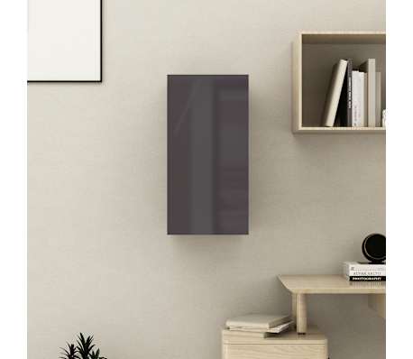 vidaXL Έπιπλο Τηλεόρασης Γυαλιστερό Γκρι 30,5 x 30 x 60εκ. Επεξ. Ξύλο