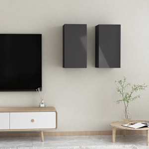 TV stolky 2 ks šedé s vysokým leskem 30,5x30x60 cm - obrázek 3