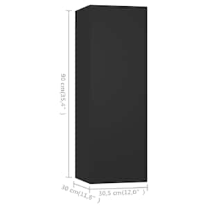 TV stolek černý 30,5x30x90 cm kompozitní dřevo - obrázek 14