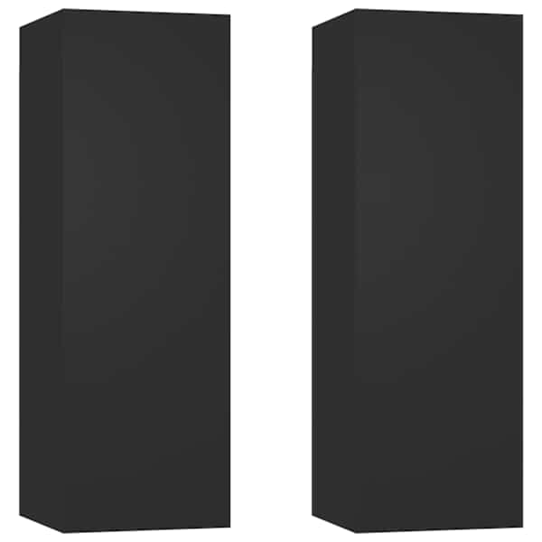 vidaXL telerikapid 2 tk, must, 30,5 x 30 x 90 cm, tehispuit