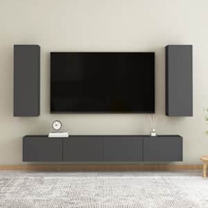 TV stolek šedý 30,5x30x90 cm kompozitní dřevo - obrázek 9