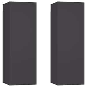 TV stolky 2 ks šedé 30,5x30x90 cm kompozitní dřevo - obrázek 2