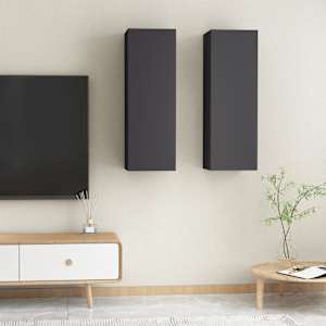 TV stolky 2 ks šedé 30,5x30x90 cm kompozitní dřevo - obrázek 10