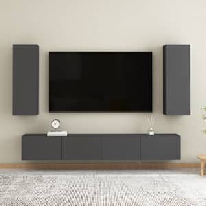 TV stolky 2 ks šedé 30,5x30x90 cm kompozitní dřevo - obrázek 1