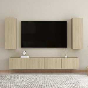 TV stolek dub sonoma 30,5x30x90 cm kompozitní dřevo - obrázek 12
