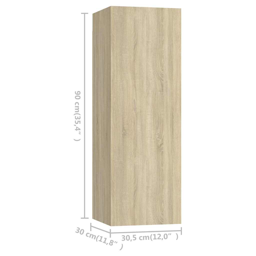 TV stolky 2 ks dub sonoma 30,5x30x90 cm kompozitní dřevo - obrázek 15