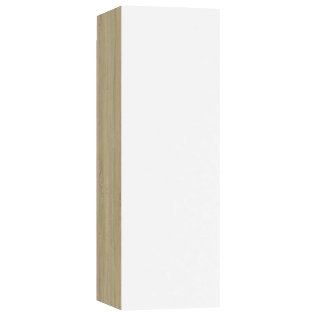 

vidaXL TV Cabinet White and Sonoma Oak 12"x11.8"x35.4" Engineered Wood