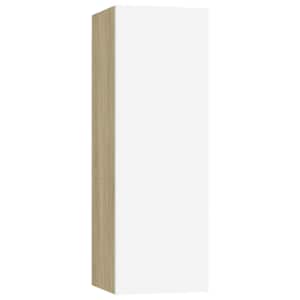 TV stolek bílý a dub sonoma 30,5x30x90 cm kompozitní dřevo - obrázek 2