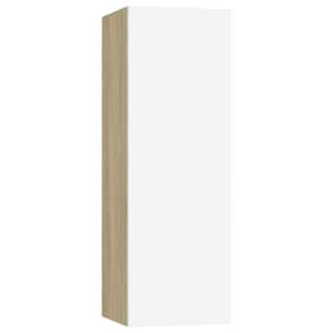 TV stolky 2 ks bílé a dub sonoma 30,5x30x90 cm kompozitní dřevo - obrázek 3