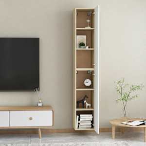 TV stolky 2 ks bílé a dub sonoma 30,5x30x90 cm kompozitní dřevo - obrázek 12