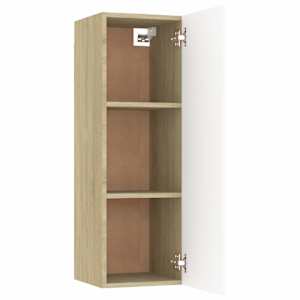 TV stolky 2 ks bílé a dub sonoma 30,5x30x90 cm kompozitní dřevo - obrázek 6