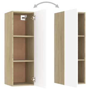 TV stolky 2 ks bílé a dub sonoma 30,5x30x90 cm kompozitní dřevo - obrázek 7