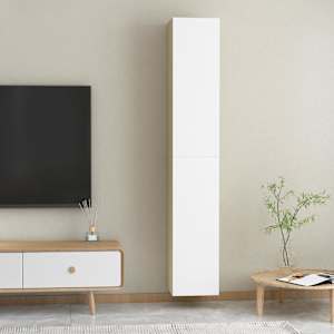 TV stolky 2 ks bílé a dub sonoma 30,5x30x90 cm kompozitní dřevo - obrázek 11