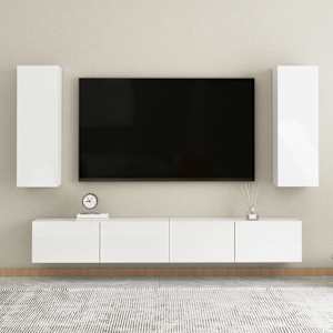TV stolek bílý s vysokým leskem 30,5x30x90 cm kompozitní dřevo - obrázek 12