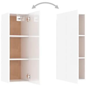 TV stolek bílý s vysokým leskem 30,5x30x90 cm kompozitní dřevo - obrázek 6