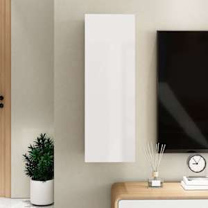 TV stolek bílý s vysokým leskem 30,5x30x90 cm kompozitní dřevo - obrázek 10