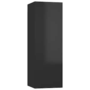 vidaXL Έπιπλα Τηλεόρασης 2 τεμ. Γυαλ. Μαύρα 30,5x30x90 εκ. Μοριοσανίδα