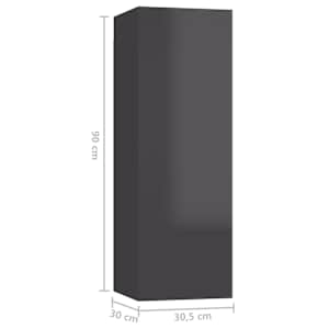 TV stolek šedý s vysokým leskem 30,5x30x90 cm kompozitní dřevo - obrázek 14