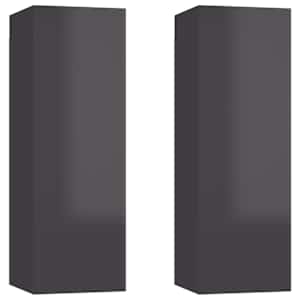 TV stolky 2 ks šedé s vysokým leskem 30,5x30x90 cm - obrázek 2