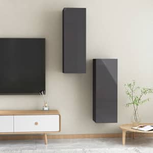 TV stolky 2 ks šedé s vysokým leskem 30,5x30x90 cm - obrázek 11