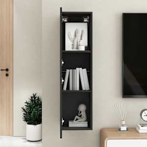 TV stolek černý 30,5x30x110 cm kompozitní dřevo - obrázek 9