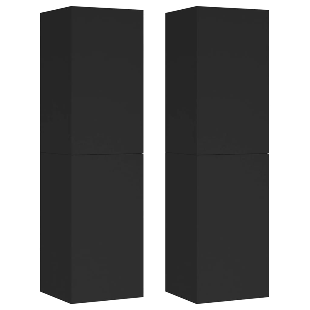 

vidaXL TV Cabinets 2 pcs Black 12"x11.8"x43.3" Engineered Wood