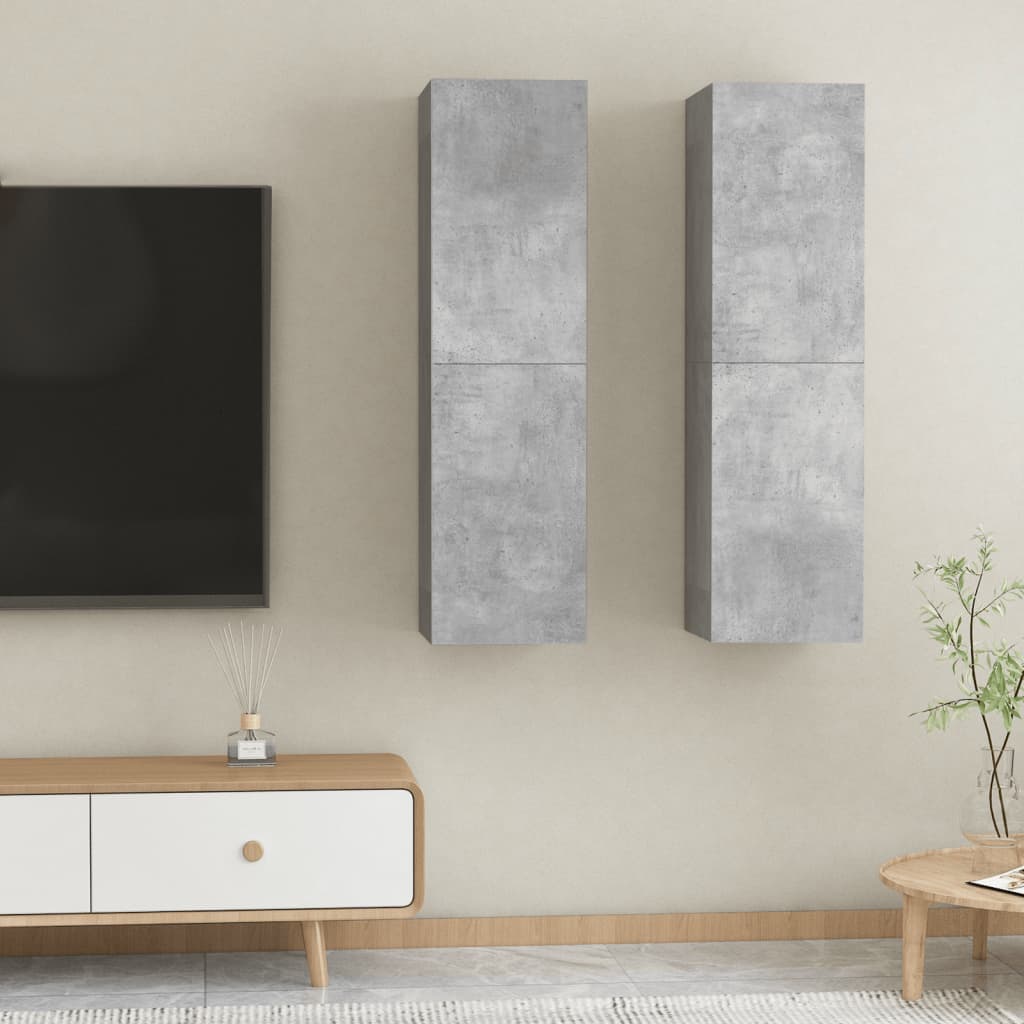 vidaXL Comode TV, 2 buc., gri beton, 30,5x30x110 cm, lemn prelucrat