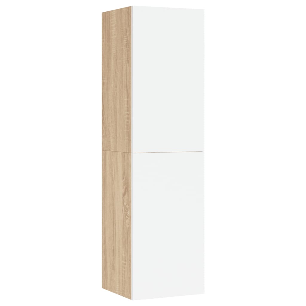 

vidaXL Tv-meubelen 2 st 30,5x30x110cm spaanplaat wit sonoma eikenkleur