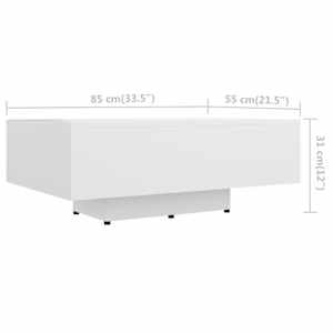 Konferenční stolek bílý 85 x 55 x 31 cm kompozitní dřevo - obrázek 6