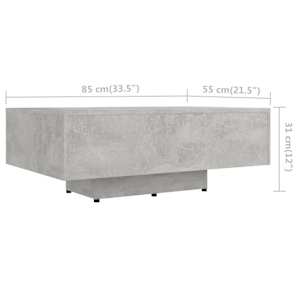 Konferenční stolek betonově šedý 85x55x31 cm kompozitní dřevo - obrázek 6