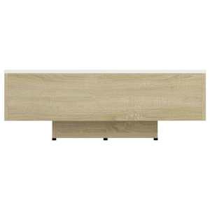 vidaXL Salongbord hvit og sonoma eik 85x55x31 cm konstruert tre