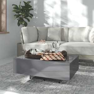 Konferenční stolek šedý vysoký lesk 85 x 55 x 31 cm dřevotříska - obrázek 1