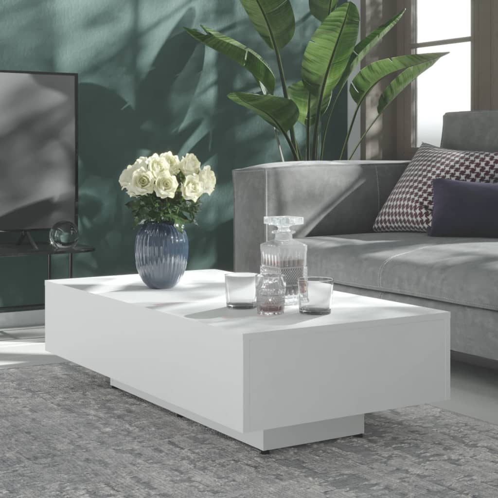 vidaXL Stolik kawowy, biały, 100x49,5x31 cm, materiał drewnopochodny