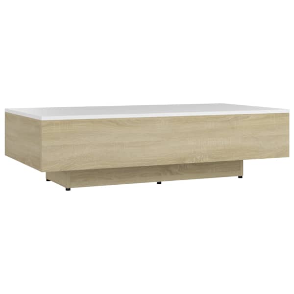 vidaXL kohvilaud, valge ja Sonoma tamm, 100 x 49,5 x 31 cm, tehispuit
