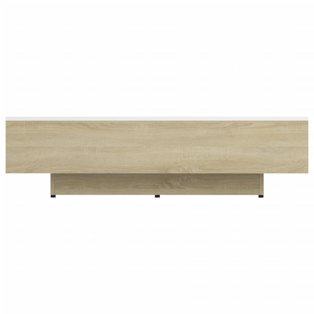 vidaXL Couchtisch Weiß Sonoma-Eiche 115x60x31 cm Holzwerkstoff