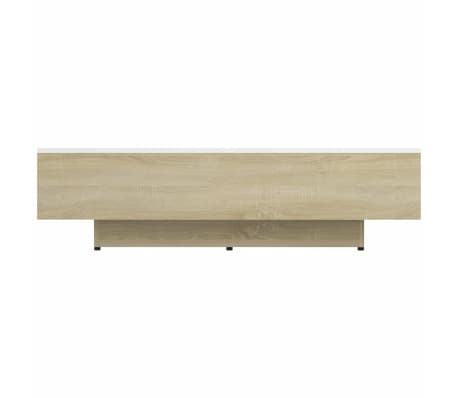 vidaXL Coffee Table White and Sonoma Oak 45.3"x23.6"x12.2" Engineered Wood