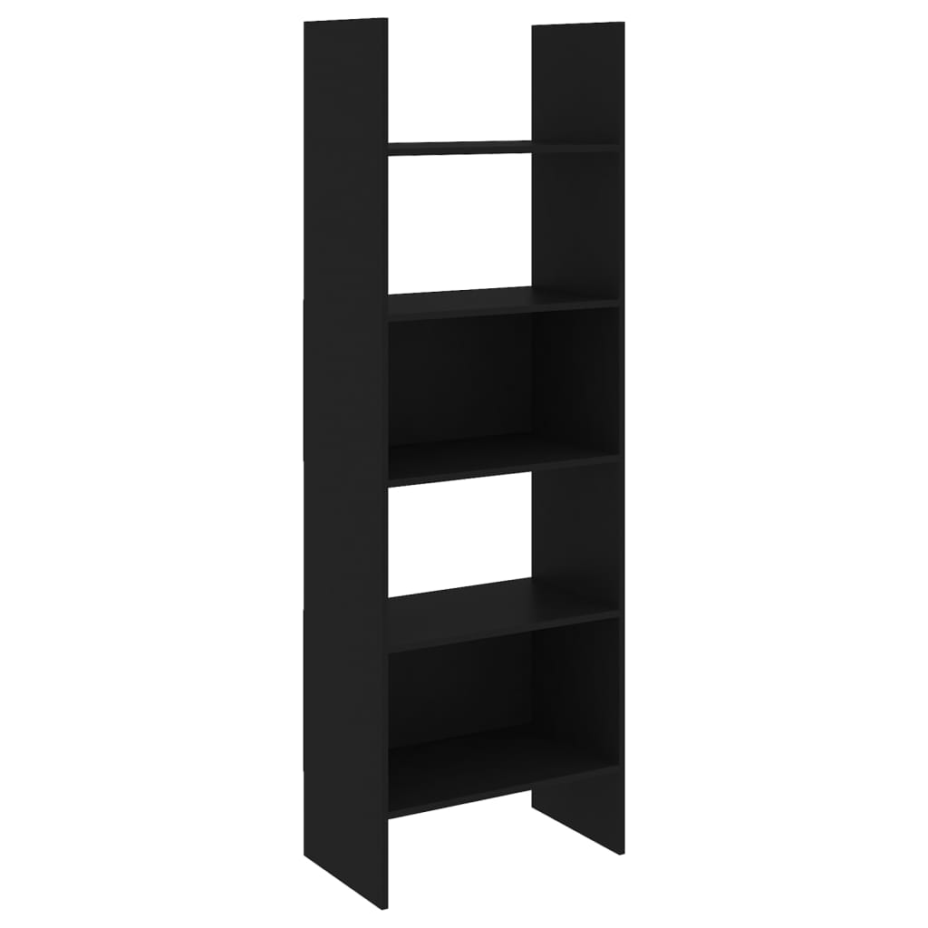 Image of vidaXL Book Cabinet Black 60x35x180 cm Engineered Wood