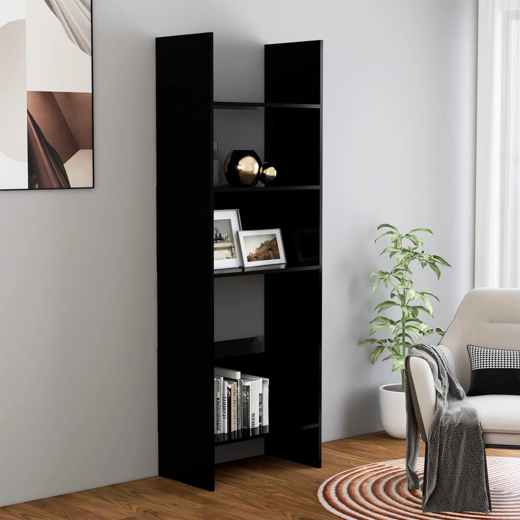 vidaXL Bibliotecă, negru, 60x35x180 cm, lemn prelucrat